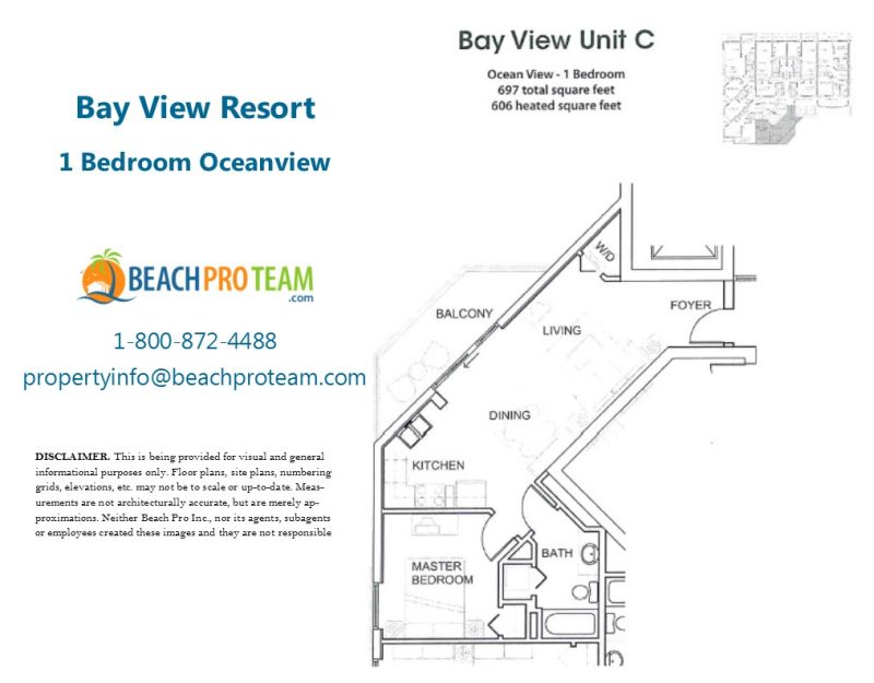 Bay View Resort Floor Plan C - 1 Bedroom City View